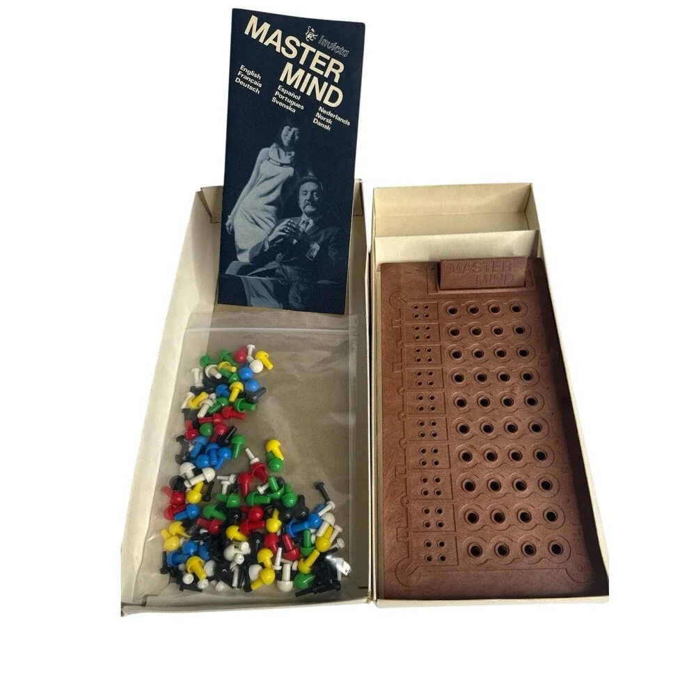 Vintage Invicta Master Mind Strategy Board Game Complete Logic Code Breaker